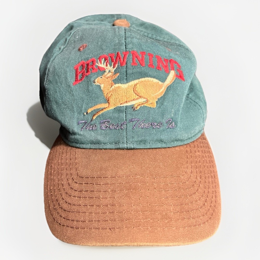 Browning "The Best There Is" Jumping Deer Green and Brown‎ Baseball Hat